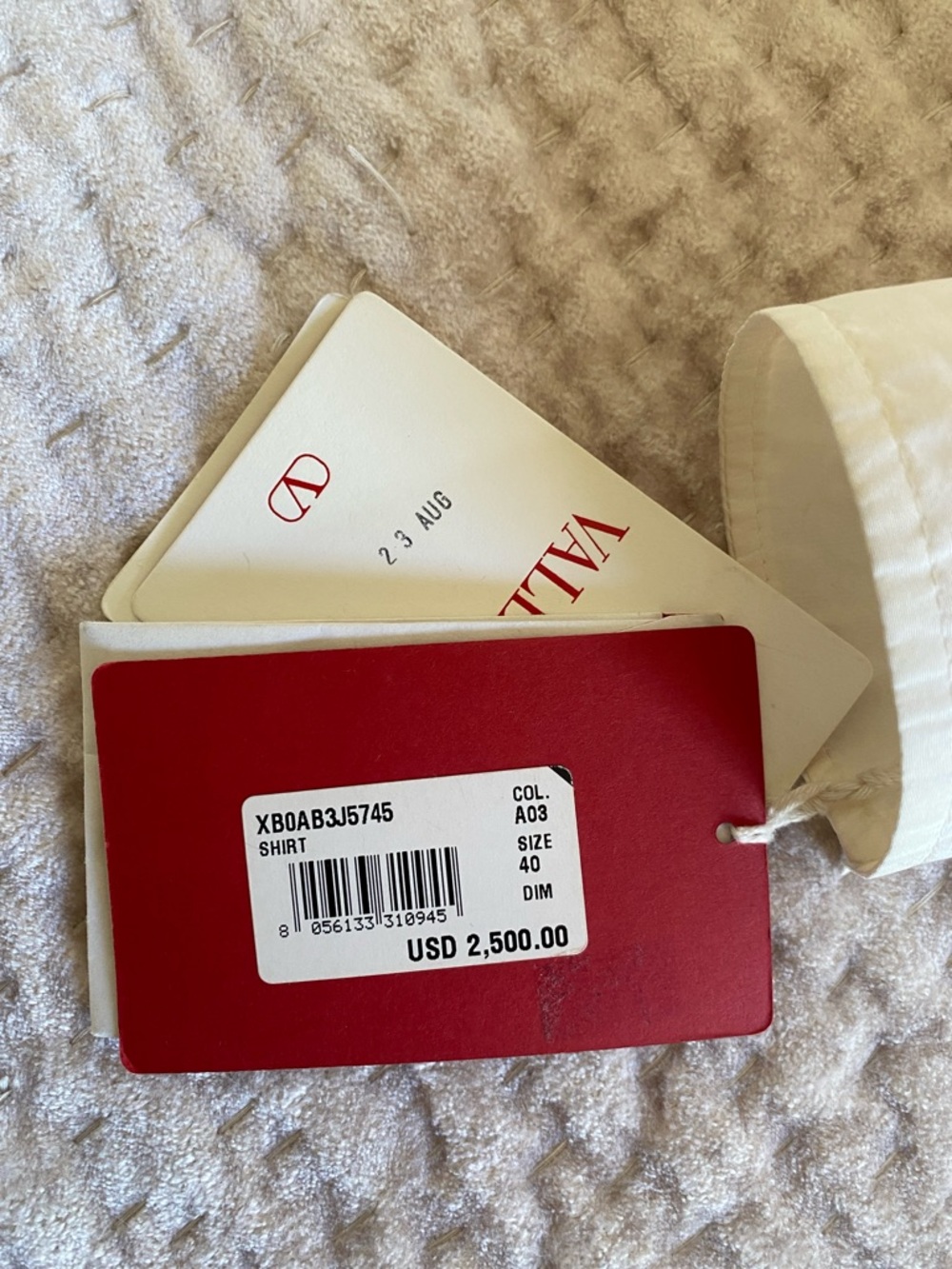 Valentino White Sheer Lace-Front Dress Shirt with Pointed Collar - Picture 10 of 10